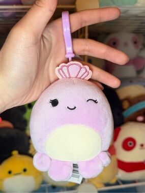 Squishmallows Violet the Lilac Octopus with Crown 3.5" Stuffed Plush Clip